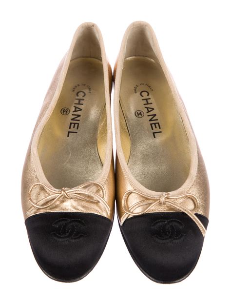 chanel gold flat shoes|where to buy Chanel flats.